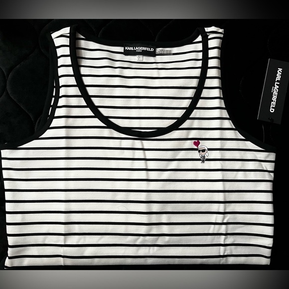 KARL LAGERFELD PARIS Striped Knit Midi-Dress - Picture 2 of 2